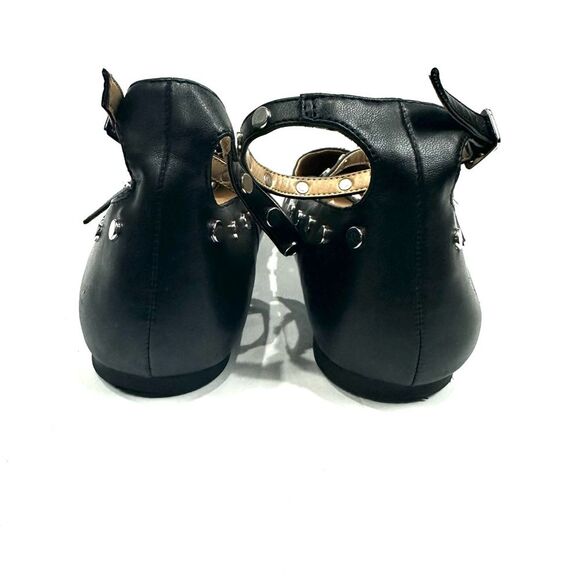 Topshop Women's Black Silver Studded Pointy Toe Strappy Flats Sz 5/38 - Picture 9 of 13